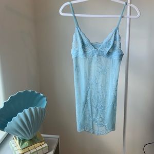 Dreamy La Perla Sky Blue Lace Slip Lingerie